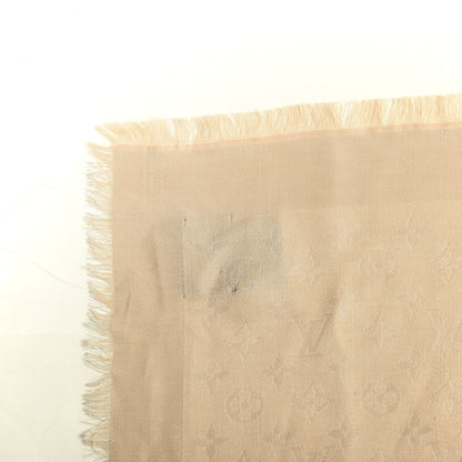 Louis Vuitton Silk Wool Monogram Shawl Natural 3 of 4