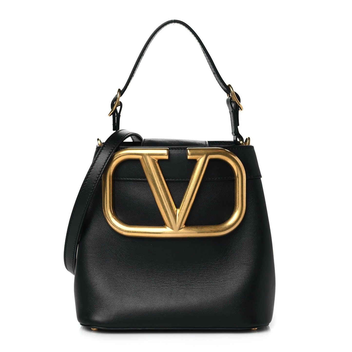 Smooth Calfskin Supervee Top Handle Bag Black