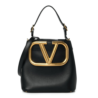 Valentino Garavani Smooth Calfskin Supervee Top Handle Bag Black 1 of 9