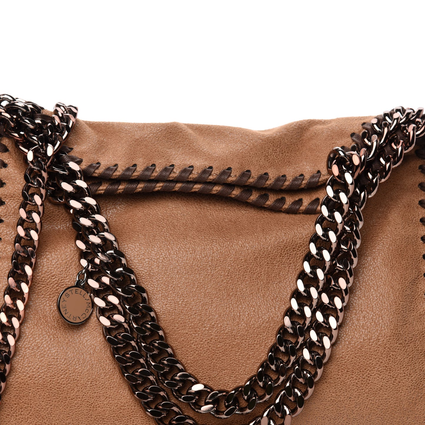 Shaggy Deer Mini Falabella Fold Over Tote Camel