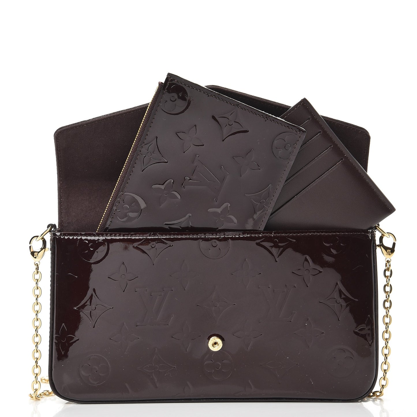 Vernis Pochette Felicie Chain Wallet Amarante