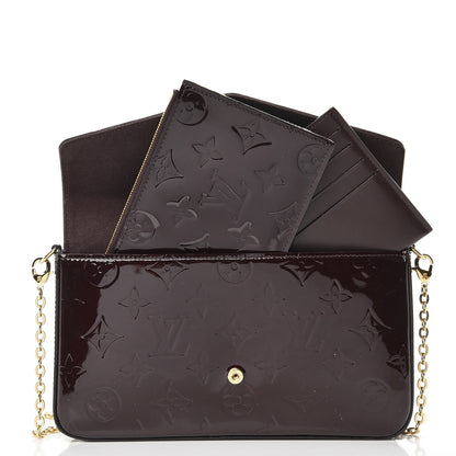 Louis Vuitton Vernis Pochette Felicie Chain Wallet Amarante 8 of 8