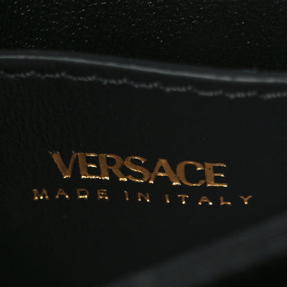 Versace Suede Studded Virtus Chain Clutch Black 6 of 9
