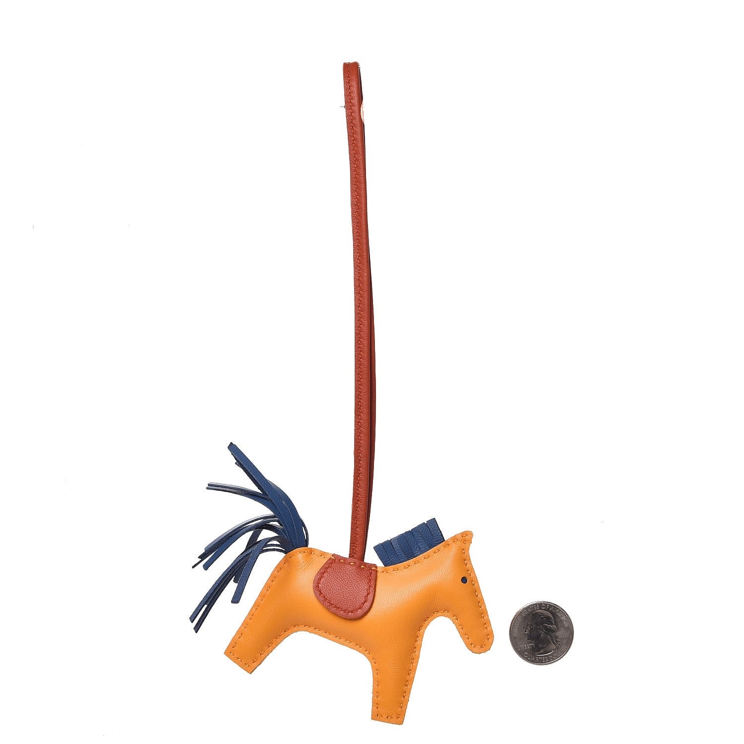 Hermes Milo Lambskin Grigri Rodeo Horse Bag Charm PM Jaune D'Or Bleu Agate Cornaline 2 of 3