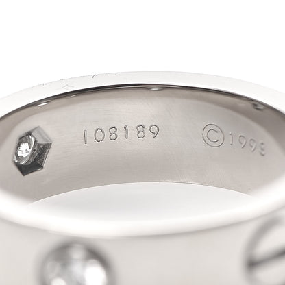 Cartier 18K White Gold 3 Diamond 5.5mm LOVE Ring 51 5.75 6 of 7