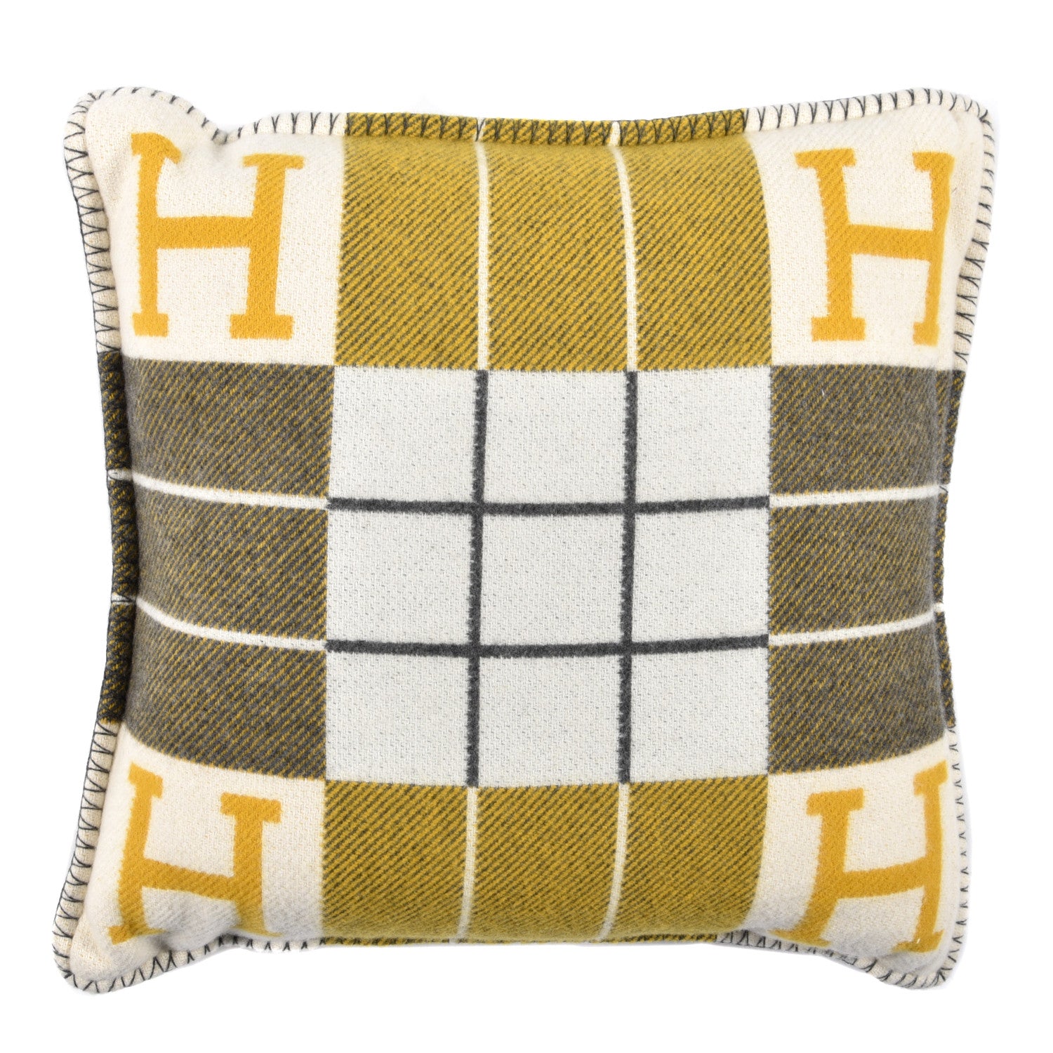 Hermes Wool Cashmere Avalon III Pillow PM Gris Soleil 2 of 3