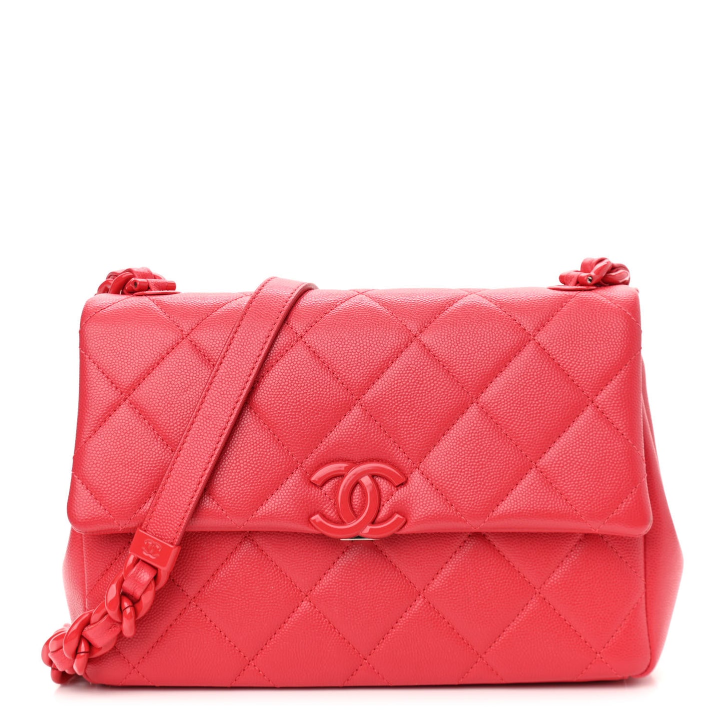 Caviar Quilted My Everything Flap Red