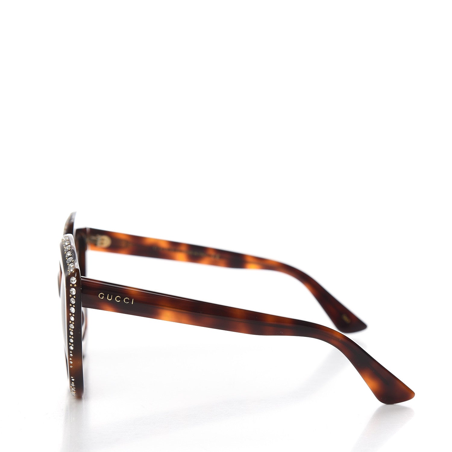 Gucci Crystal Cat Eye GG0118S Sunglasses Havana Brown 3 of 7