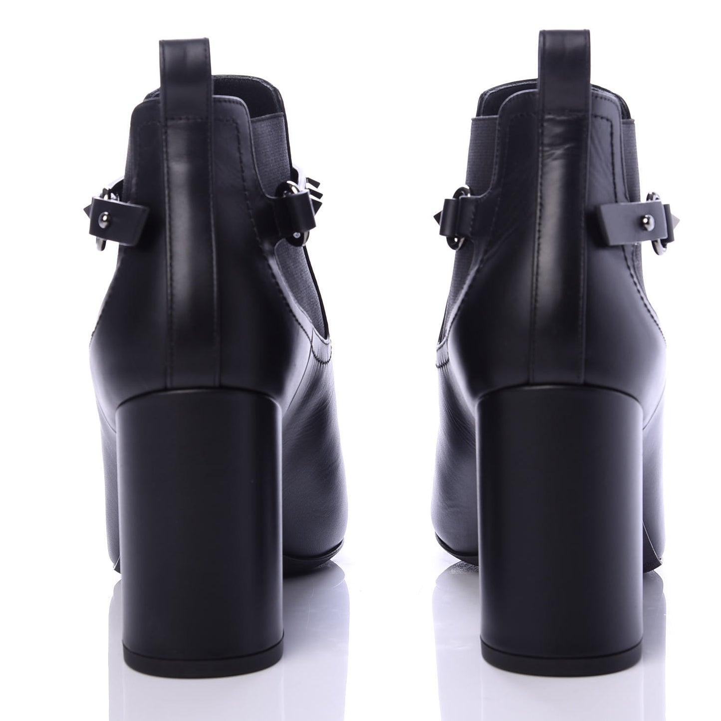 Calfskin Rockstud Chelsea 85mm Ankle Boots 38 Black