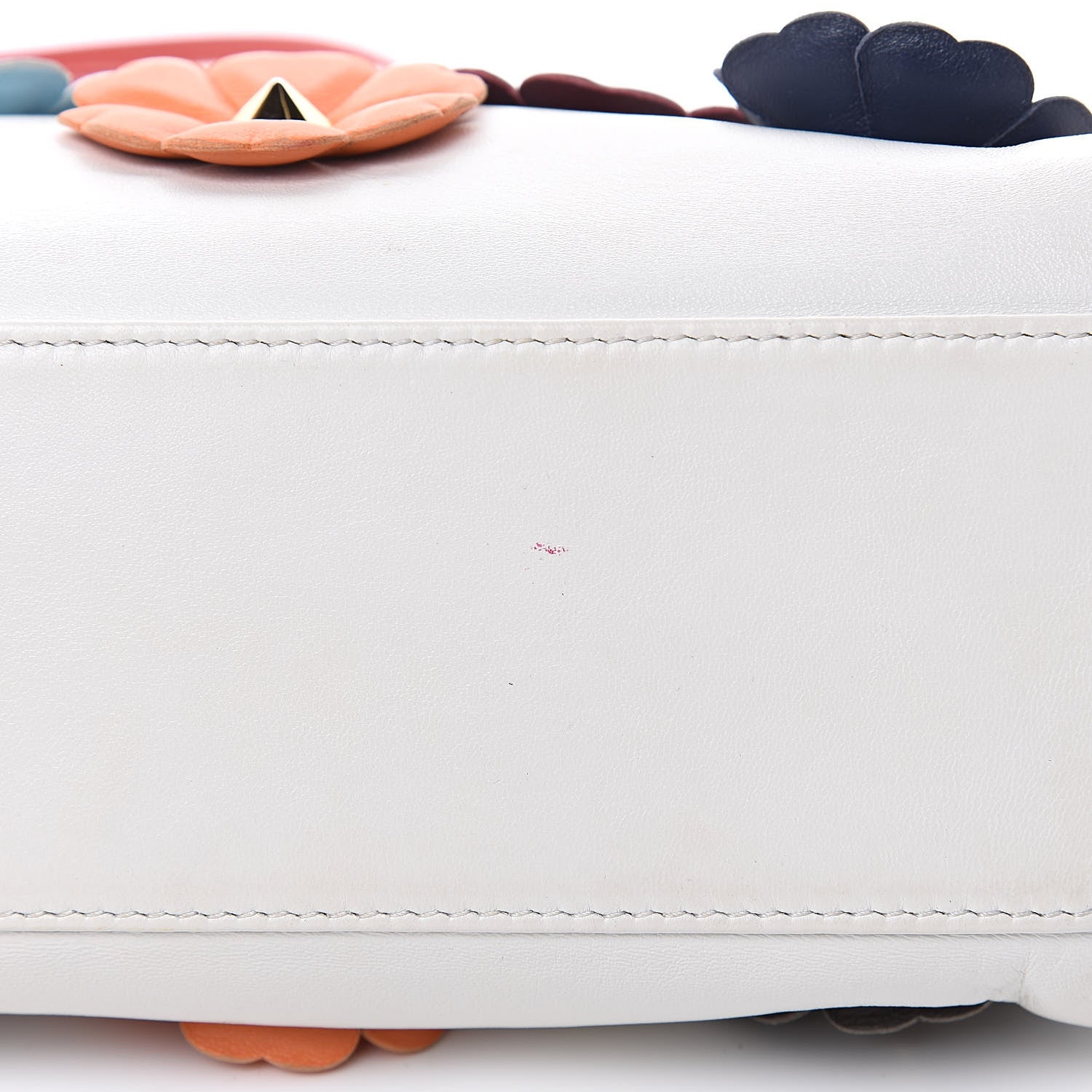 Fendi Nappa Flowerland Mini Peekaboo Iconic Satchel White Ice Multicolor 10 of 19