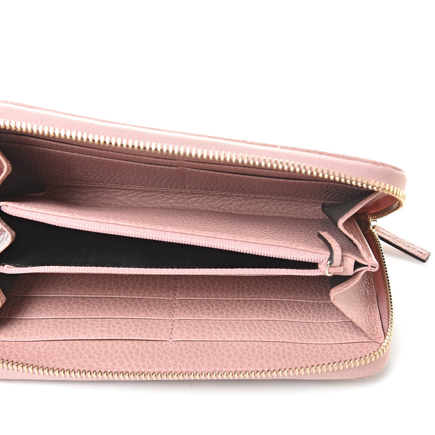 Monogram Dollar Calfskin Zip Around Wallet Beige Ebony Soft Pink
