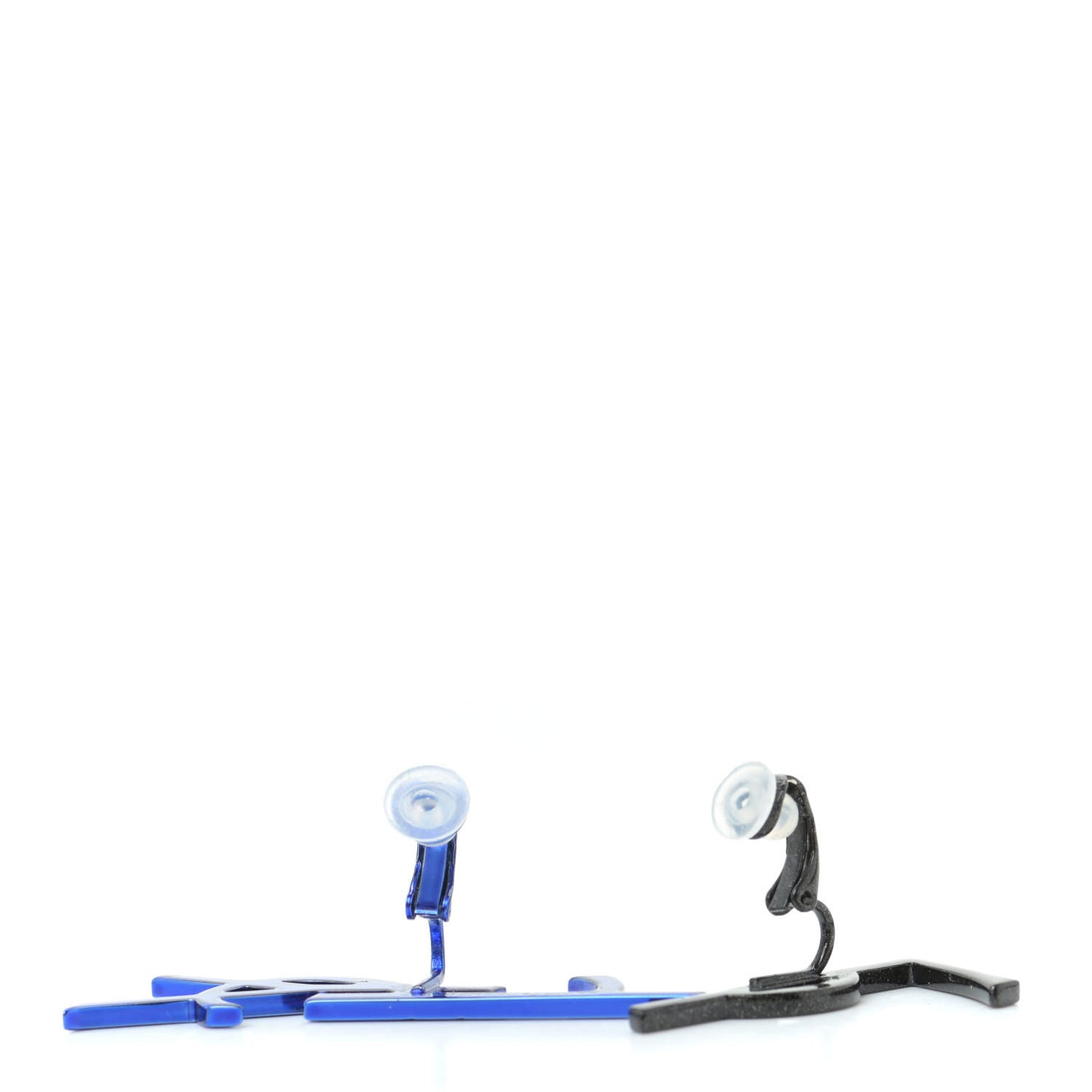 Metal Deconstructed Opyum Clip On Earrings Blue Black