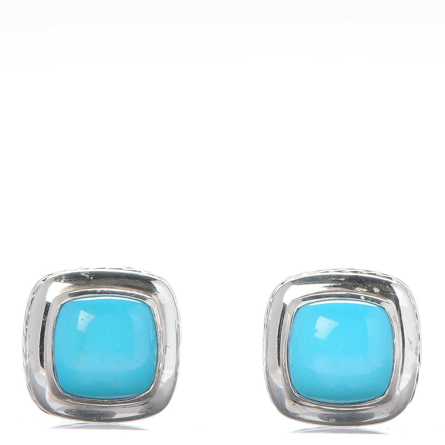 David Yurman Sterling Silver Turquoise 11mm Albion Earrings 1 of 4