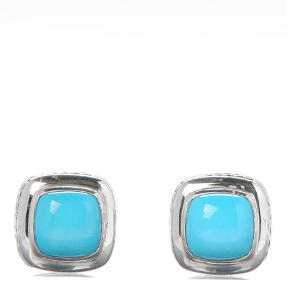 David Yurman Sterling Silver Turquoise 11mm Albion Earrings 1 of 4