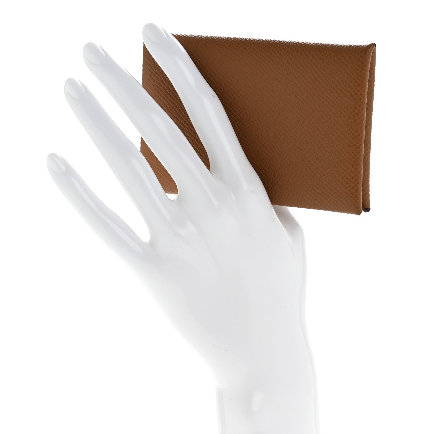 Hermes Epsom Calvi Card Case Gold 2 of 8