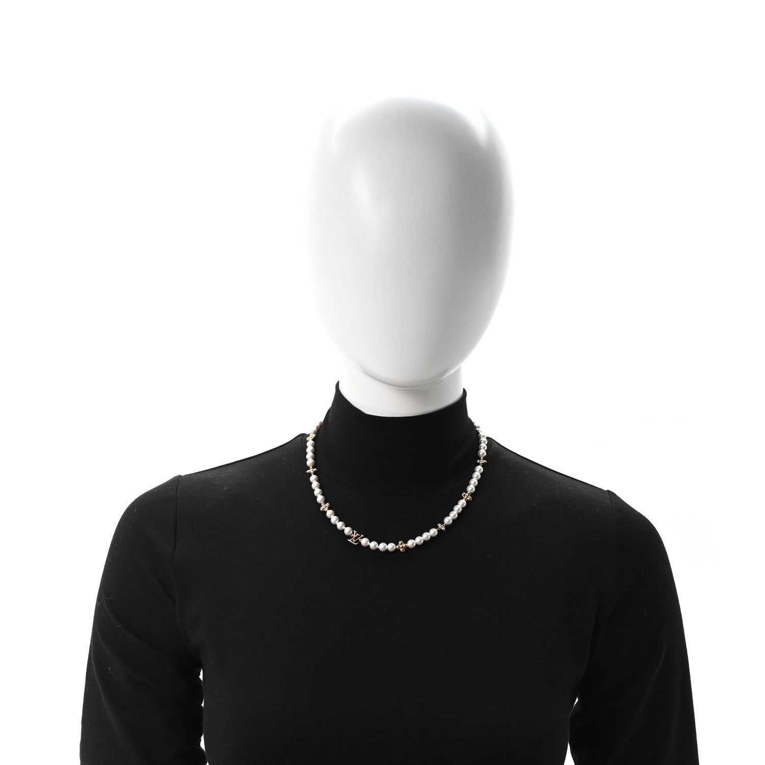 Louis Vuitton Metal Resin My LV Pearl Necklace White Gold 2 of 5