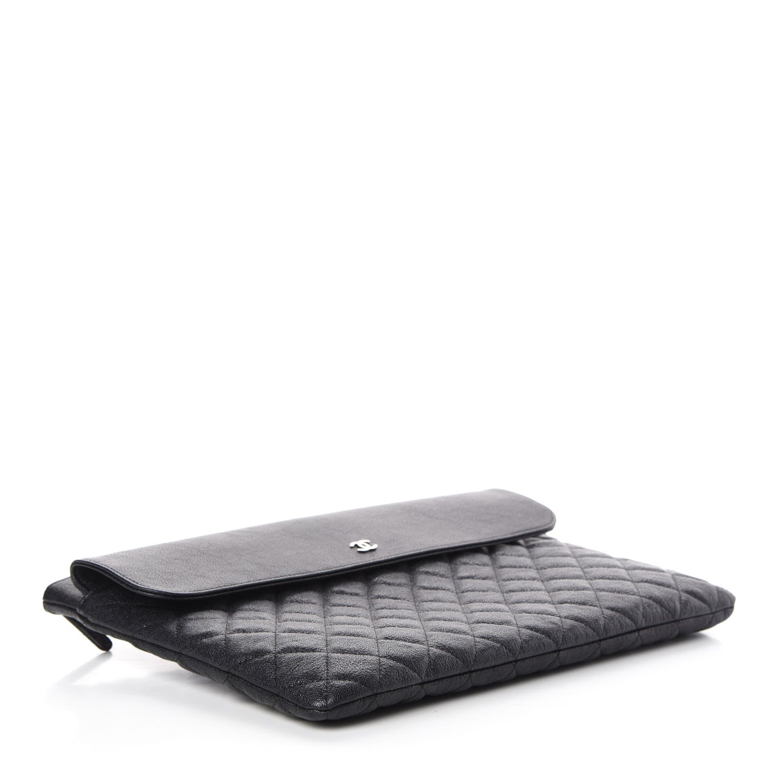 Chanel Iridescent Caviar Quilted Large Flap Cosmetic Case Black 4 of 8