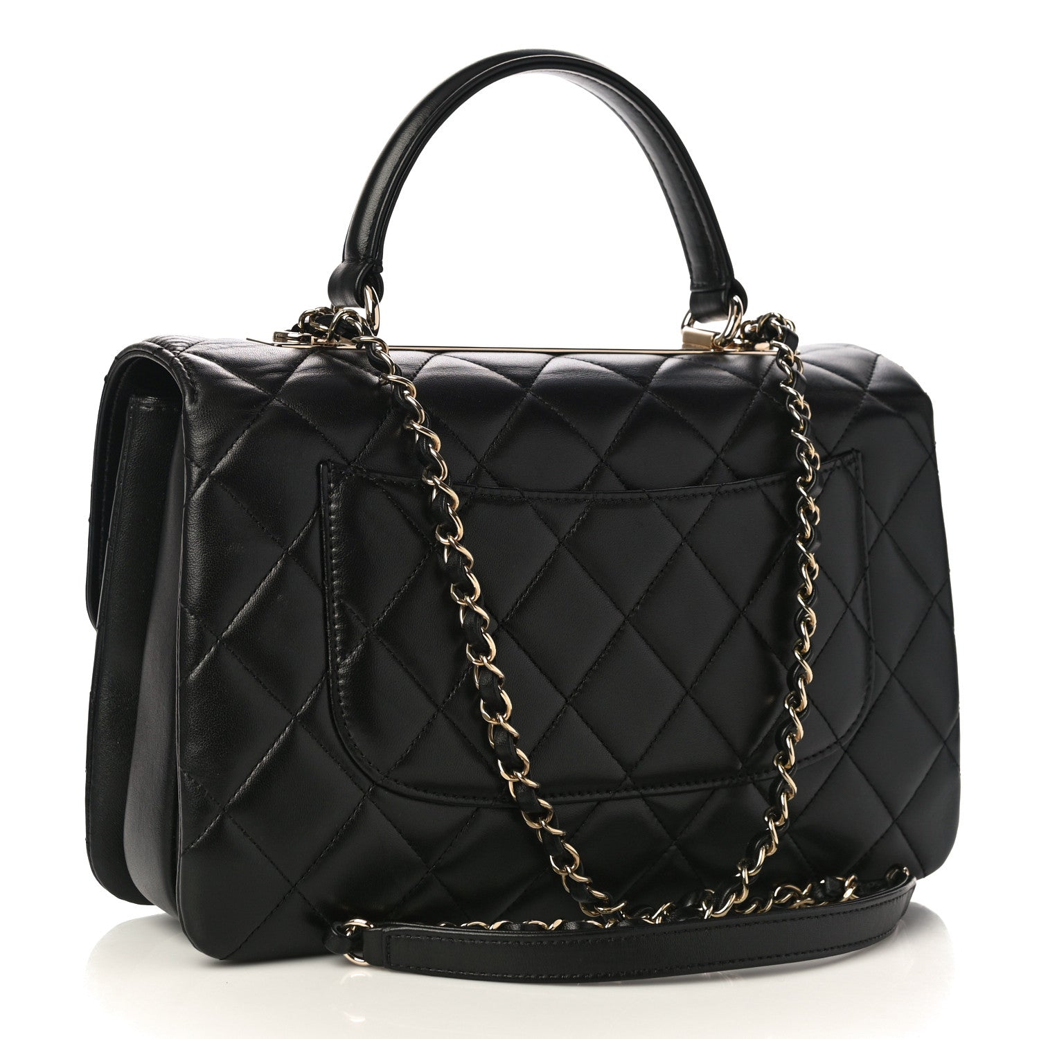 Chanel Lambskin Quilted Medium Trendy CC Flap Dual Handle Bag Black 3 of 10