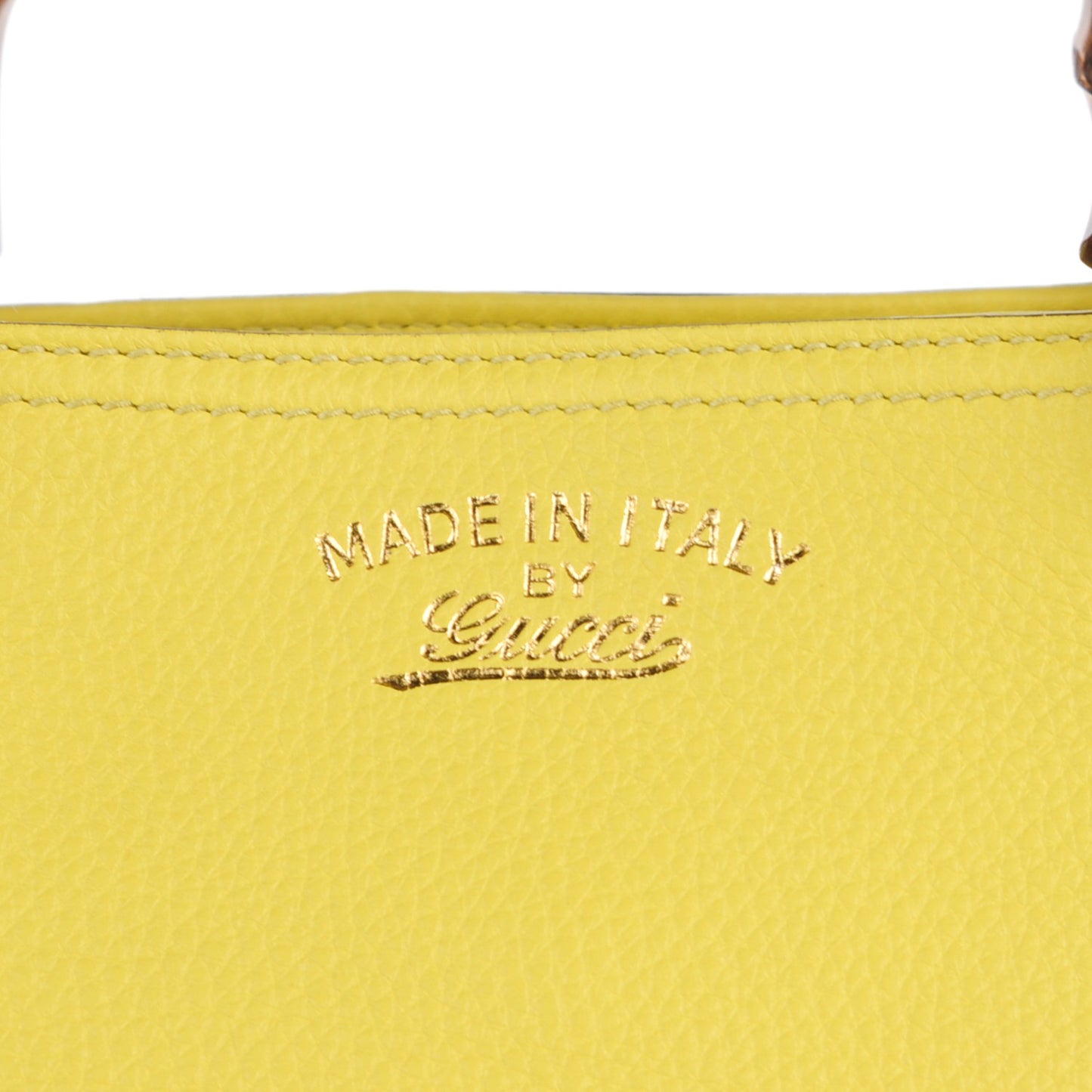 Pebbled Calfskin Medium Bamboo Shopper Tote Citrus