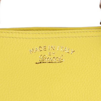 Gucci Pebbled Calfskin Medium Bamboo Shopper Tote Citrus 3 of 8