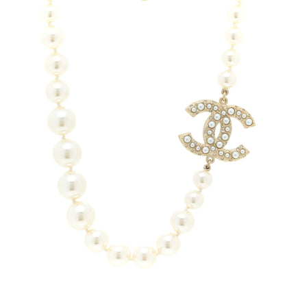 Chanel Pearl CC 100th Anniversary Necklace Light Gold 1 of 7