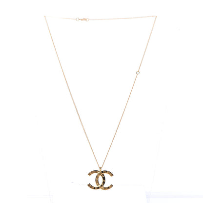 Chanel Metal CC Paris Button Necklace Gold 3 of 5