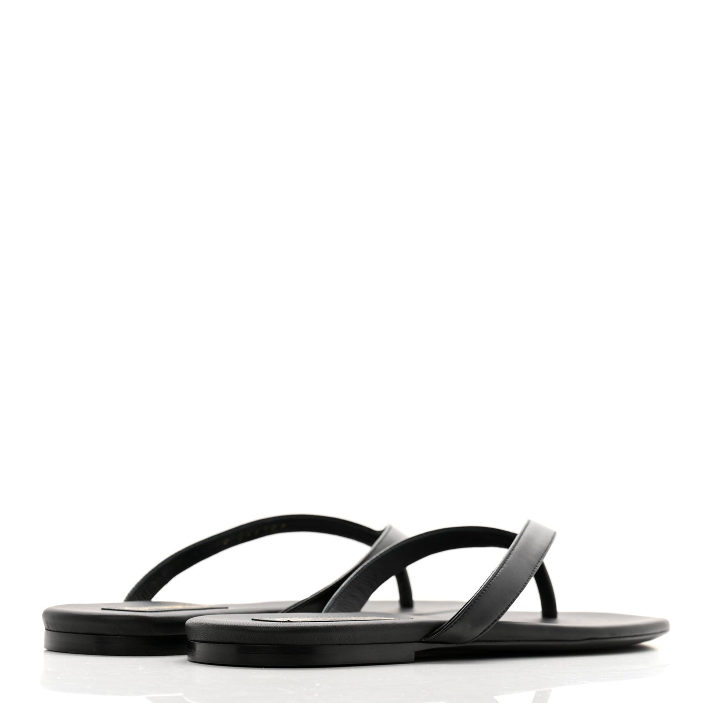 Shiny Lambskin Crystal CC Thong Sandals 40.5 Black