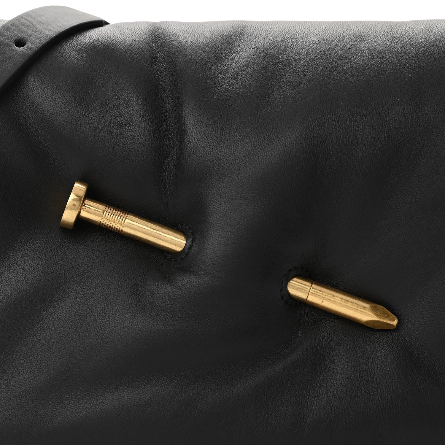 Off-White Calfskin Slouchy Nailed Clutch Black 10 of 12