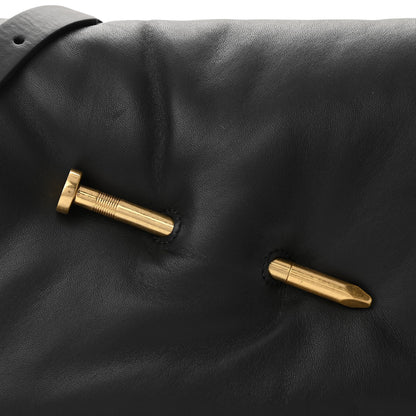 Off-White Calfskin Slouchy Nailed Clutch Black 10 of 12