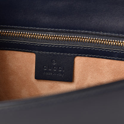 Gucci Vitello Fontanella Web Small Sylvie Shoulder Bag Blue Agata 6 of 11