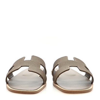 Hermes Epsom Oran Sandals 38 Etoupe 2 of 9