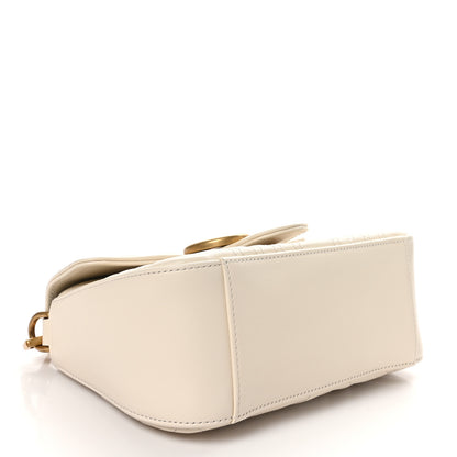 Gucci Calfskin Matelasse Mini GG Marmont Top Handle Shoulder Bag White 5 of 11