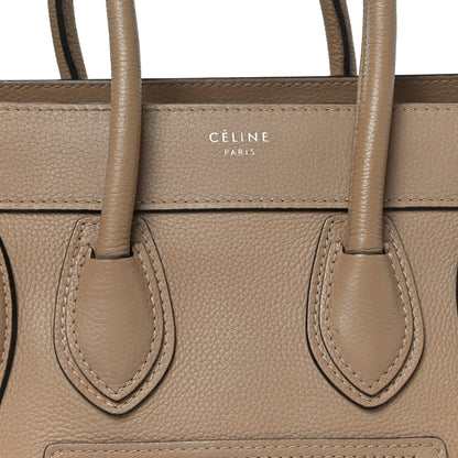Celine Drummed Calfskin Micro Luggage Dune 7 of 9