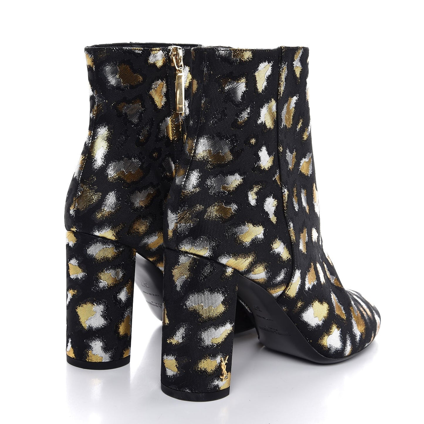 Jacquard Leopard Loulou Ankle Boots 37 Oro