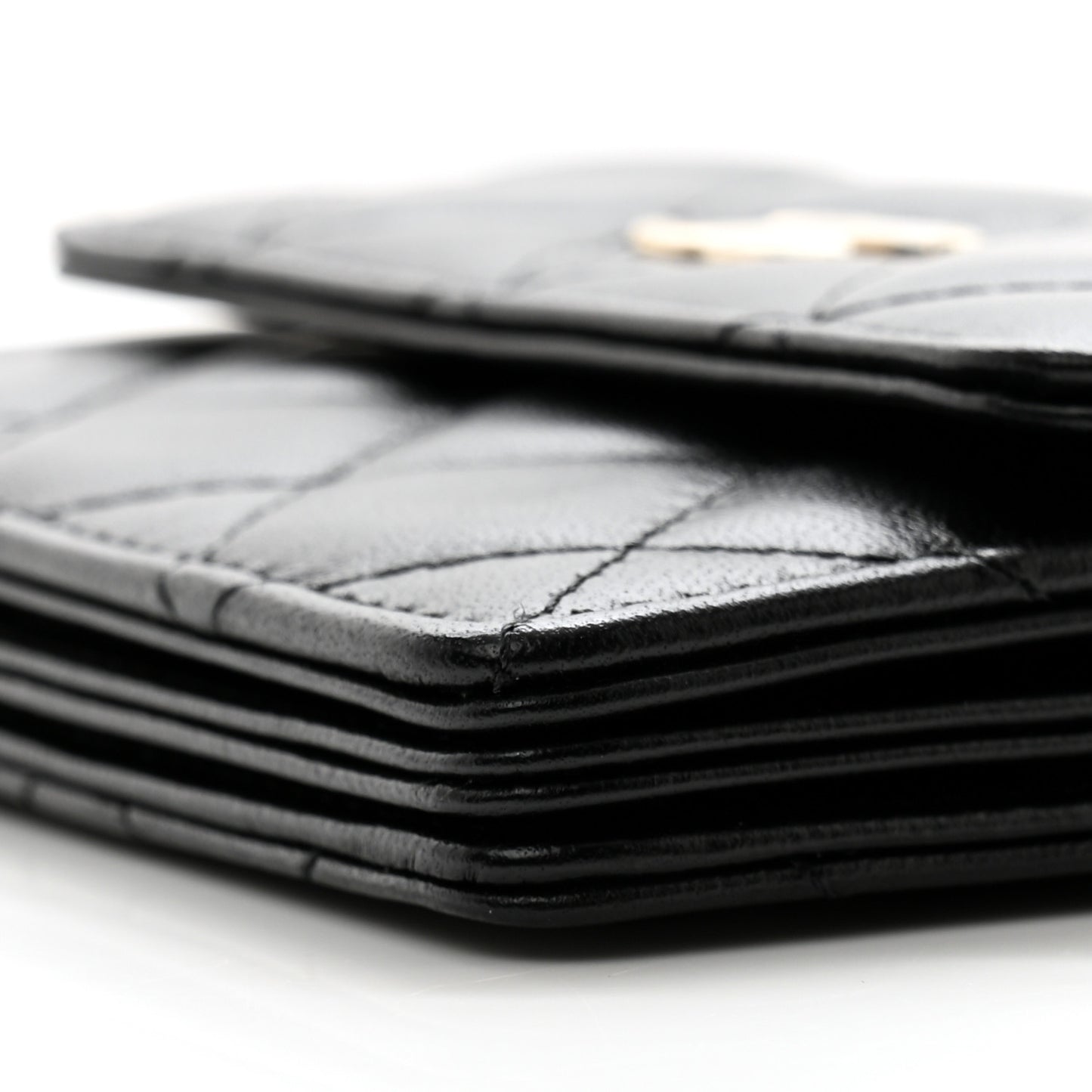Lambskin Quilted My Chanel Lady Card Holder On Chain Black