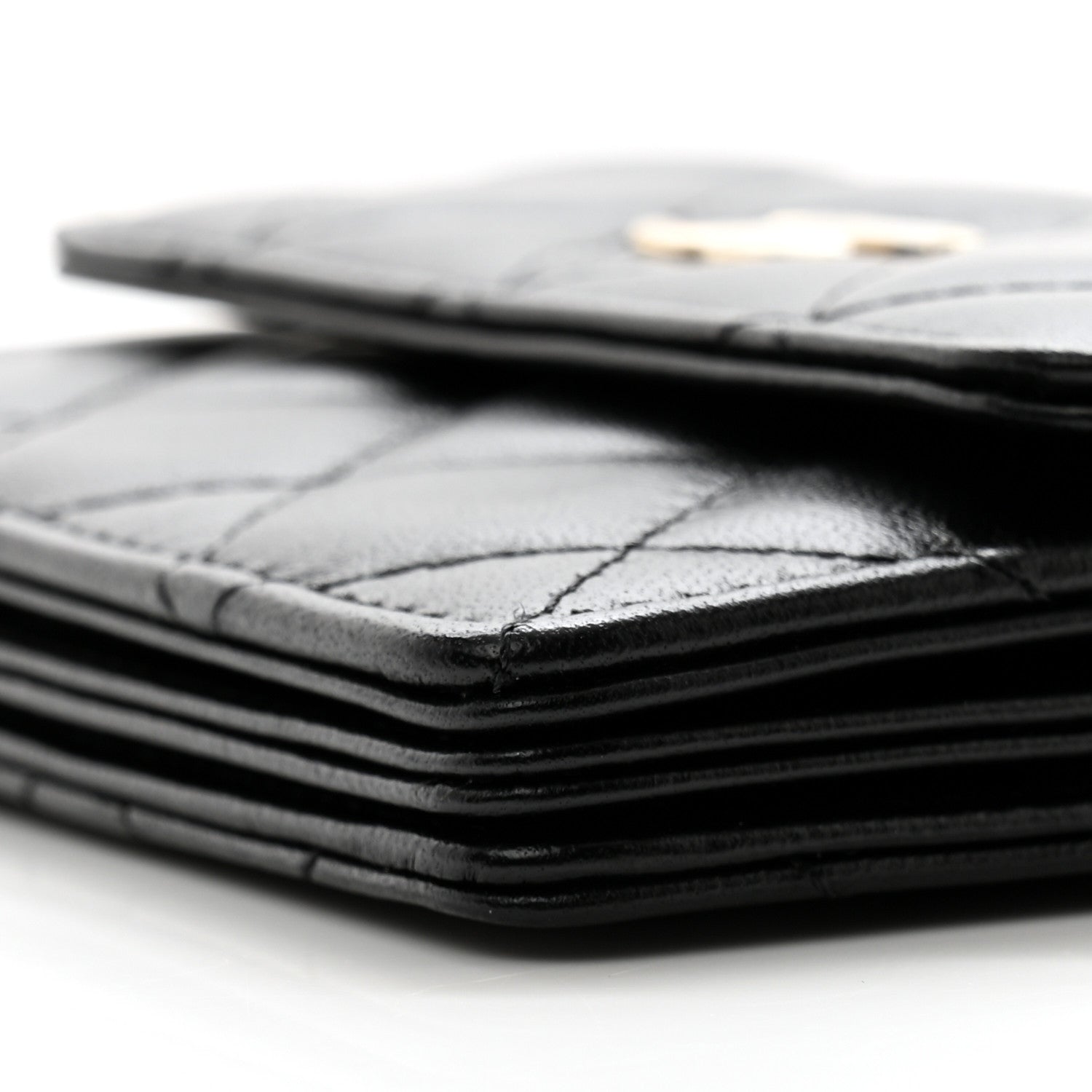 Chanel Lambskin Quilted My Chanel Lady Card Holder On Chain Black 11 of 12