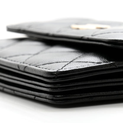 Chanel Lambskin Quilted My Chanel Lady Card Holder On Chain Black 11 of 12