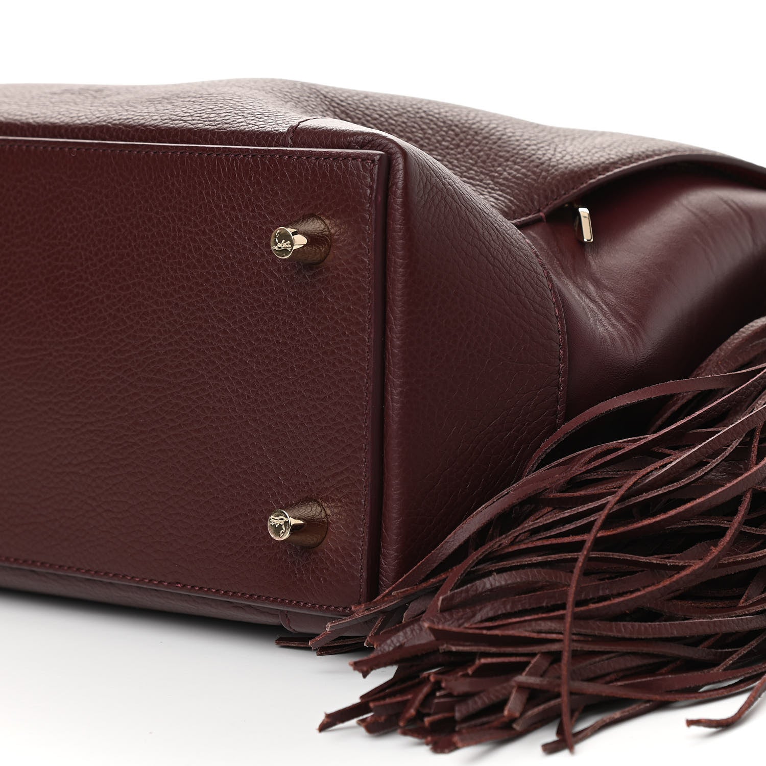 Christian Louboutin Empire Calf Spikes Fringe Eloise Hobo Bordeaux 12 of 12