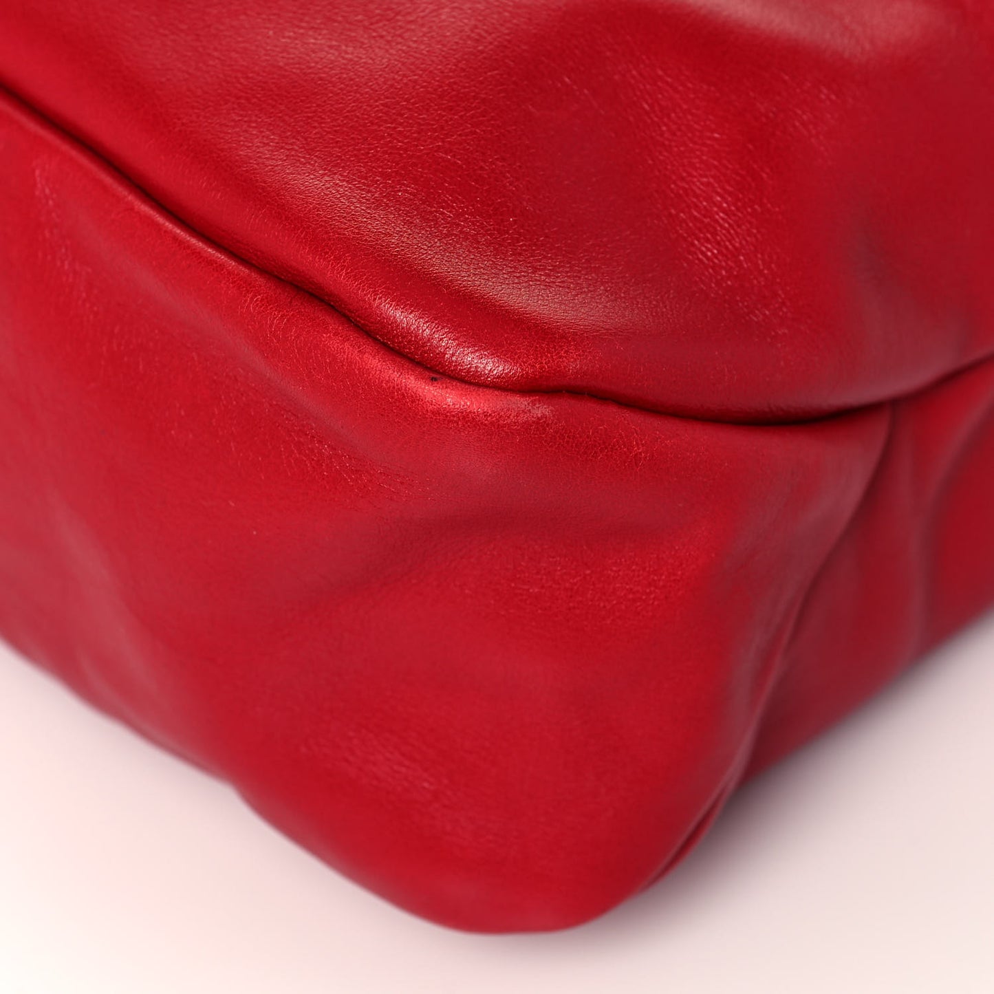 Calfskin Medium Horsebit Chain Hobo Red