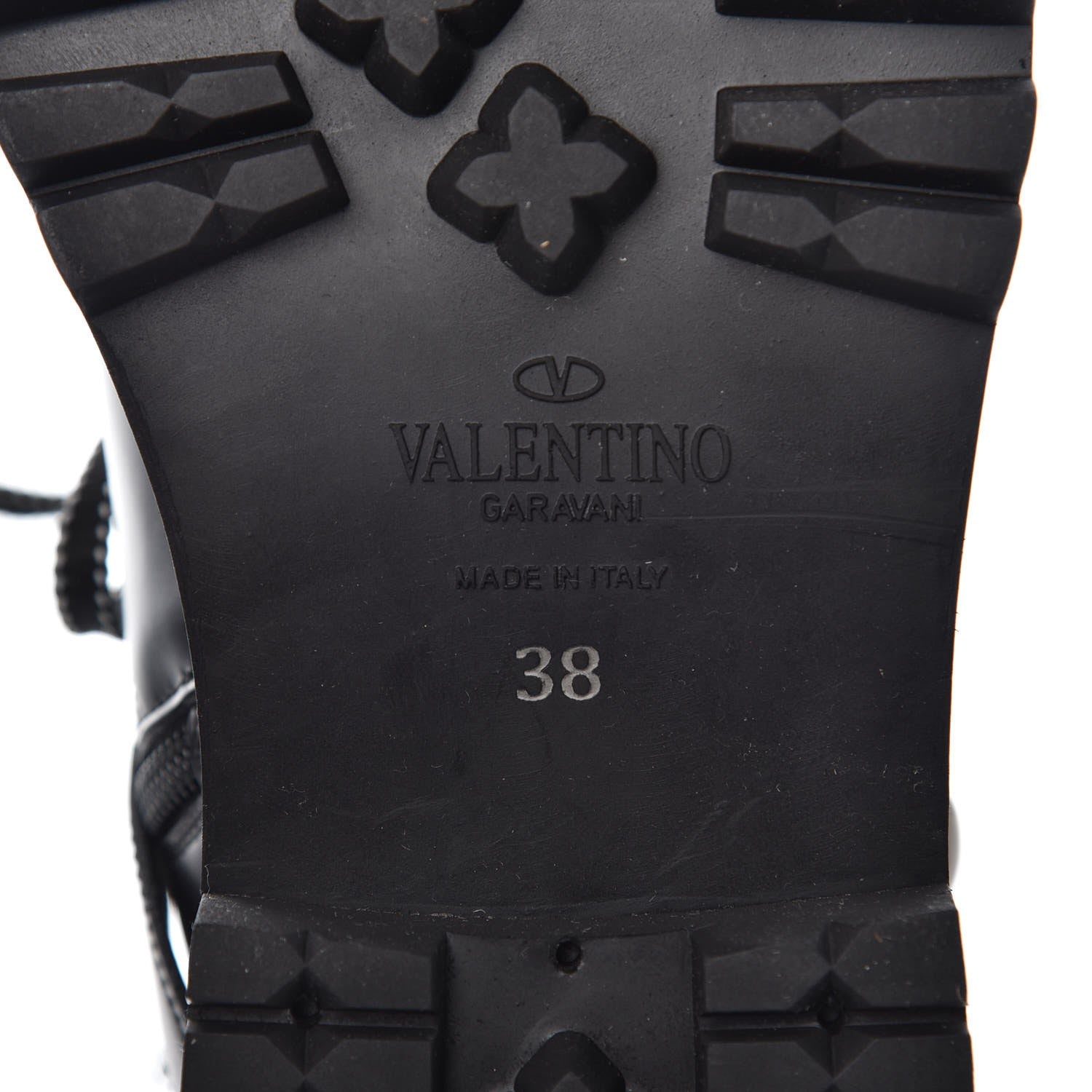 Valentino Garavani Smooth Calfskin Rockstud Buckled 25mm Combat Boots 38 Black 6 of 7