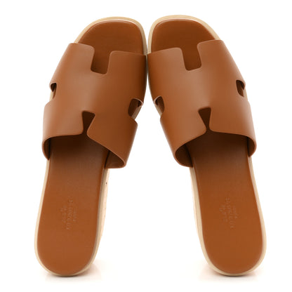 Hermes Calfskin Cork Eze 30 Sandals 41 Gold 2 of 9
