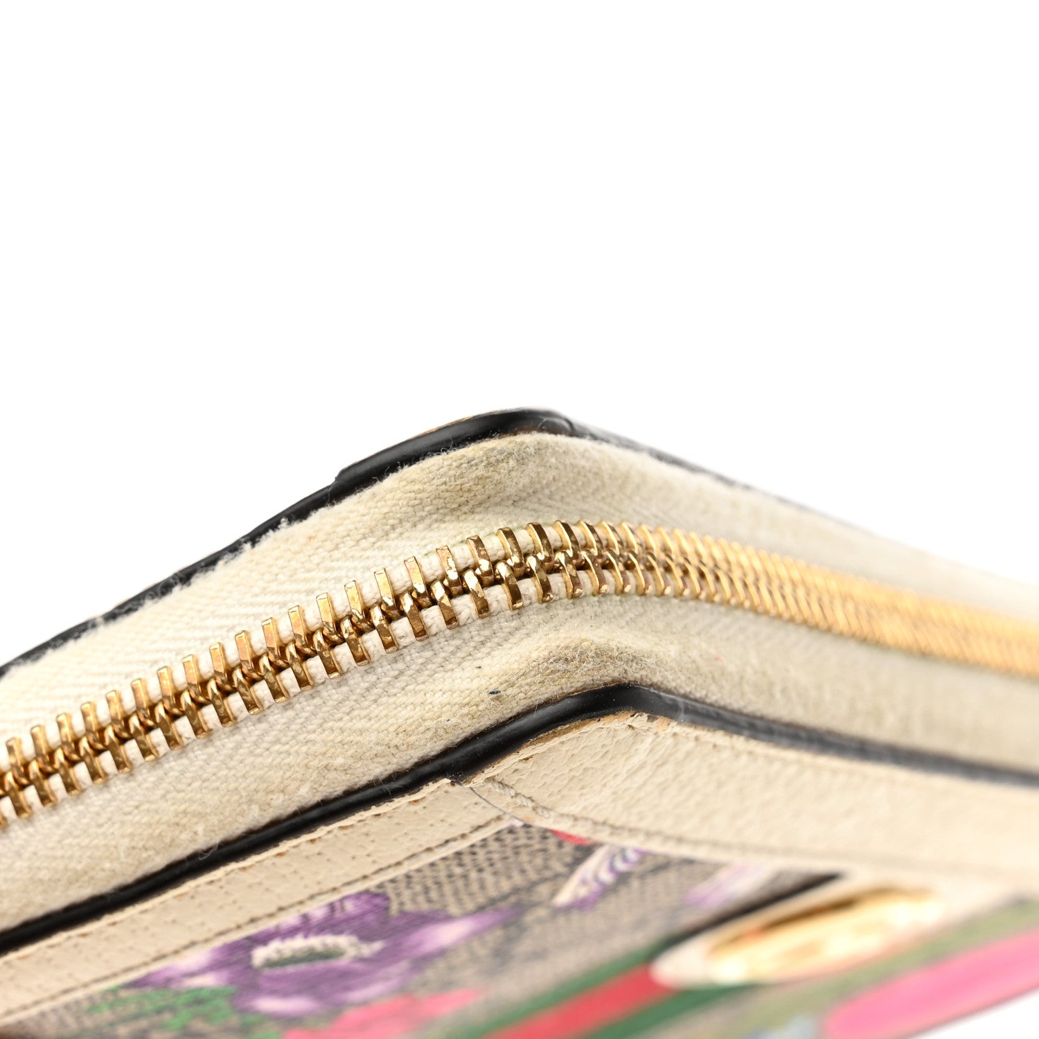 Gucci GG Supreme Monogram Flora Ophidia Zip Around Wallet White 8 of 13
