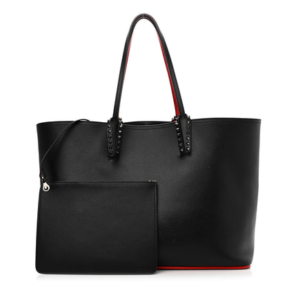 Christian Louboutin Calfskin Spikes East West Cabata Tote Black 1 of 12