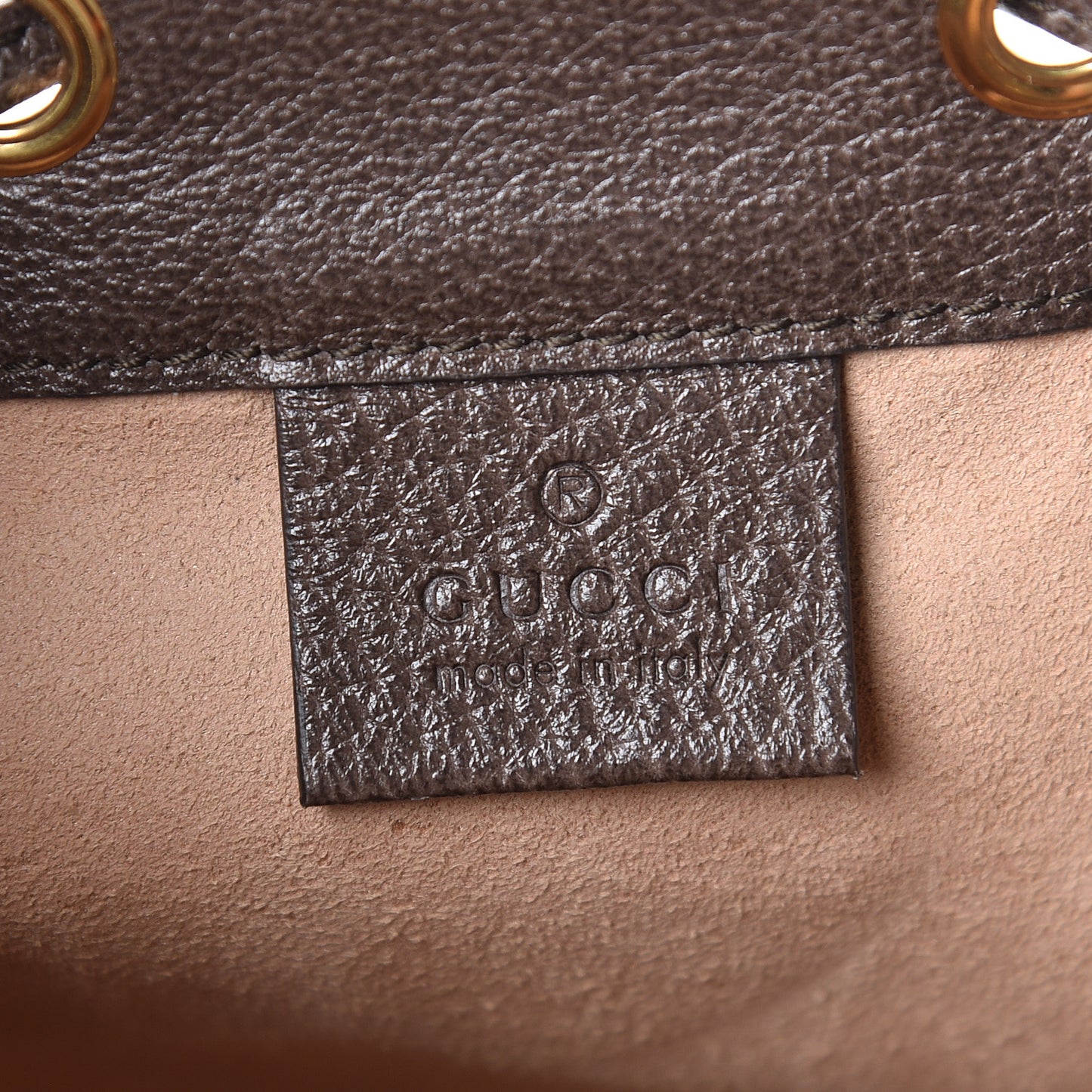 GG Supreme Monogram Web Mini Ophidia Bucket Bag Brown
