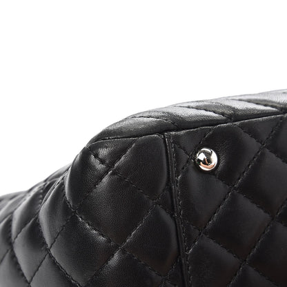 Chanel Lambskin Surpique Chevron Quilted Tote Black 13 of 13