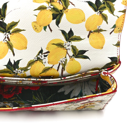Dolce & Gabbana Lemon Print Mini Miss Sicily Satchel White Multicolor 8 of 16