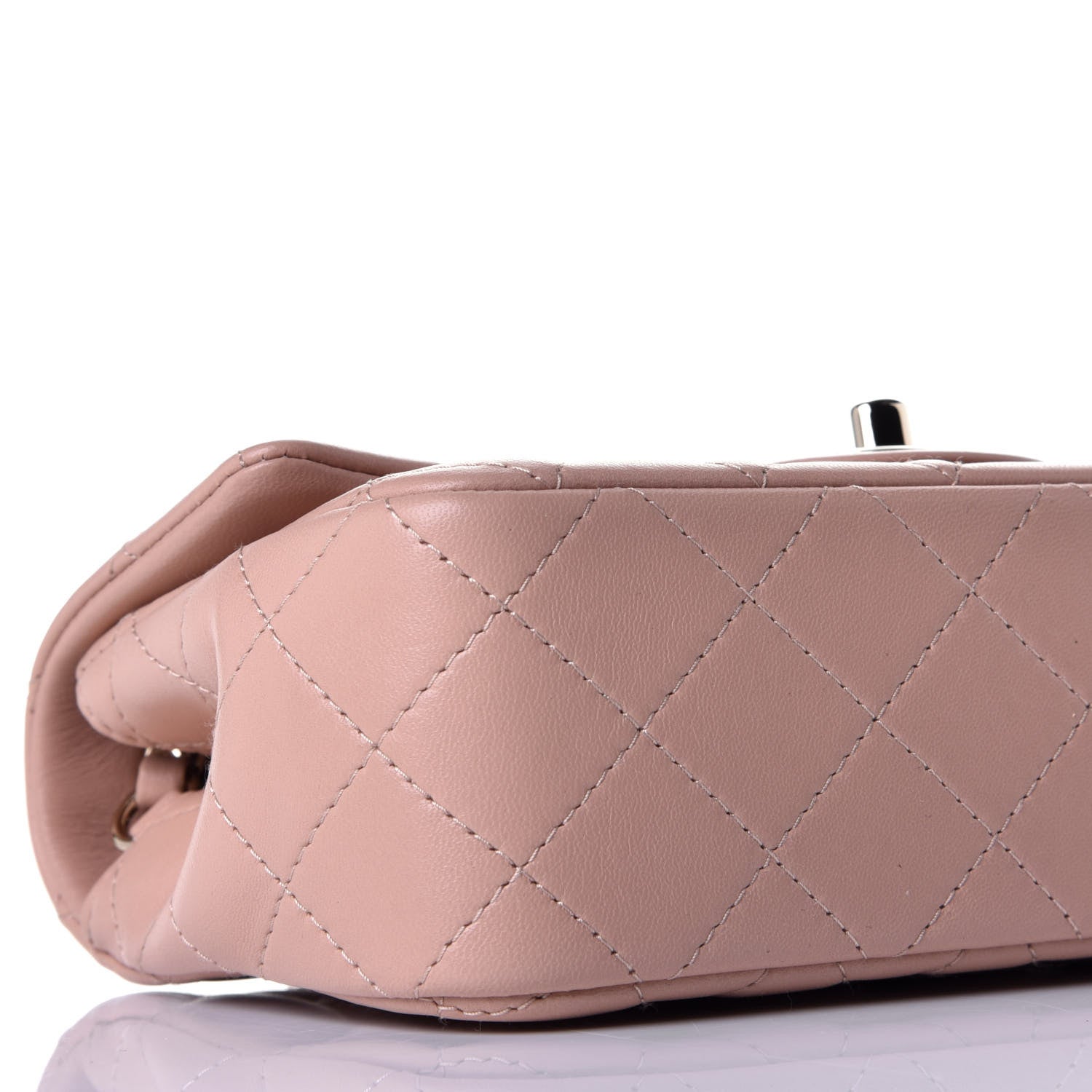 Chanel Lambskin Quilted Mini Rectangular Flap Beige 7 of 9