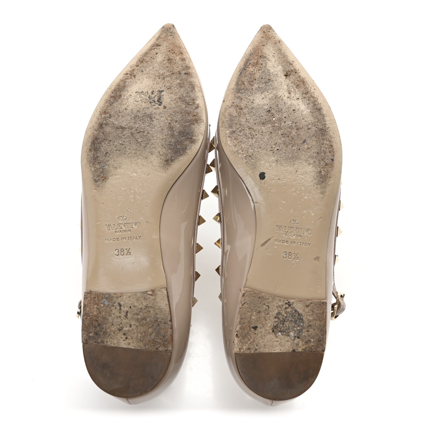 Patent Rockstud Cage Ballerina Flats 38.5 Poudre