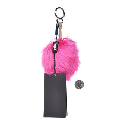 Fendi Alpaca Mink Fur Crystal Faces Micro Bag Bug Charm Fuchsia 2 of 5