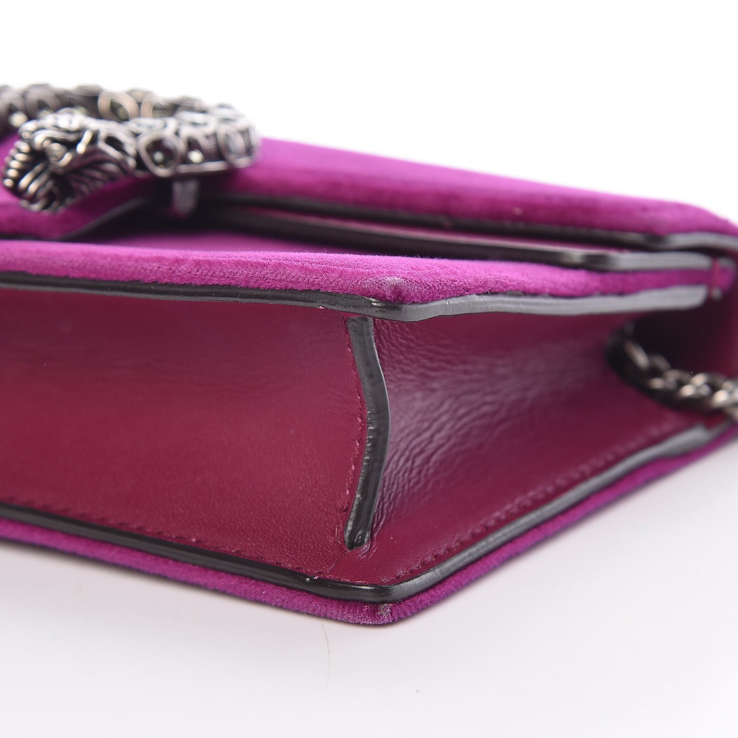 Velvet Super Mini Dionysus Shoulder Bag Fuchsia Violet Cyclamen